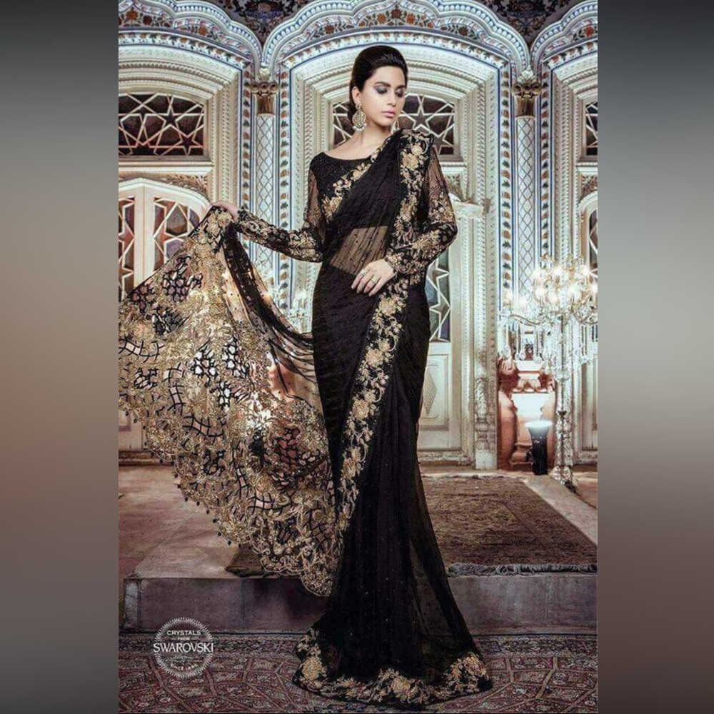 Maria B Black saree